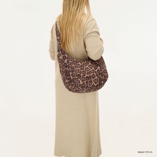 Schultertasche 47x34cm Leo|Beige aus Nylon|Polyester - leder-accessoires.com