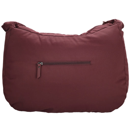 Schultertasche 35x32cm Weinrot aus Nylon|Polyester