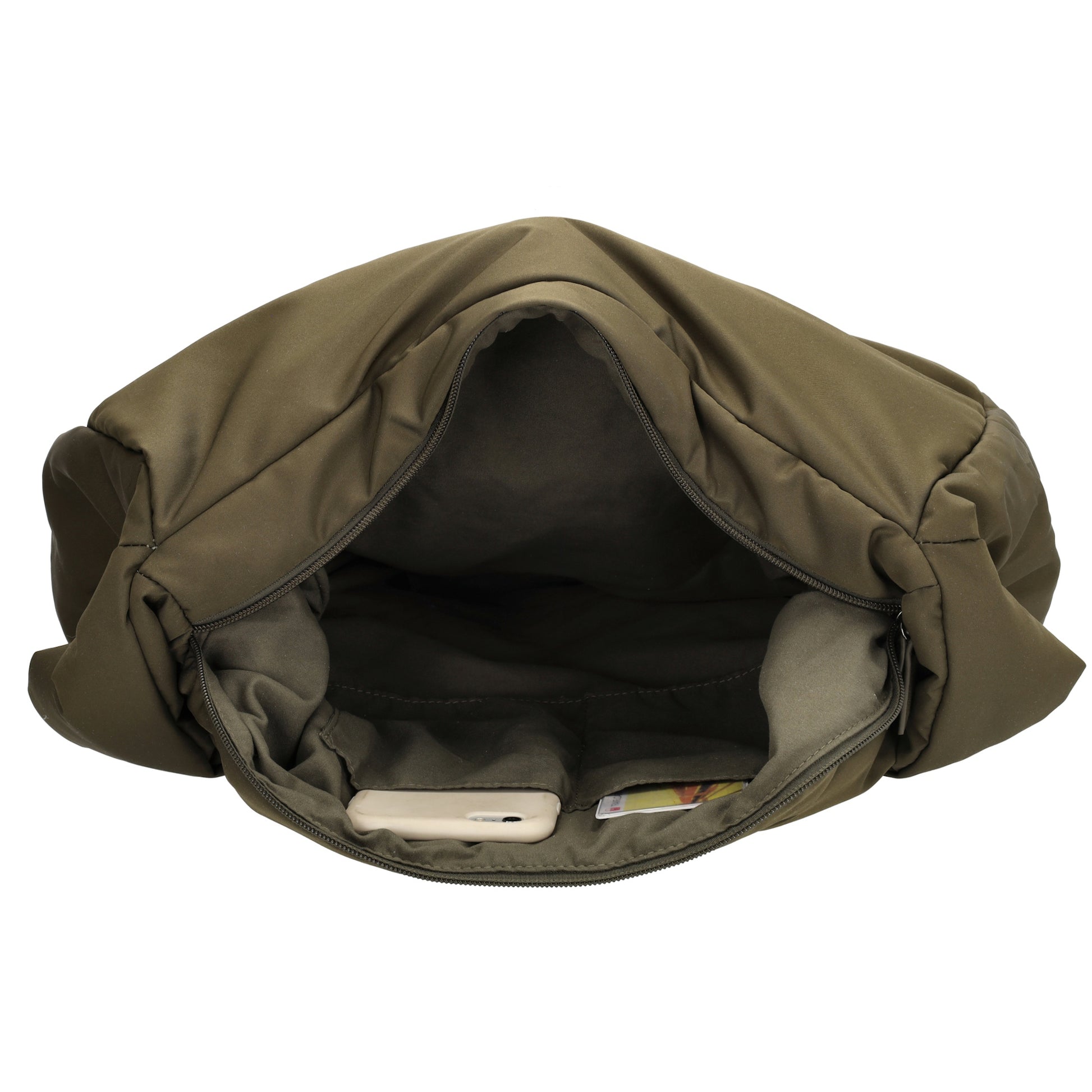 Schultertasche 35x32cm Oliv aus Nylon|Polyester - leder-accessoires.com