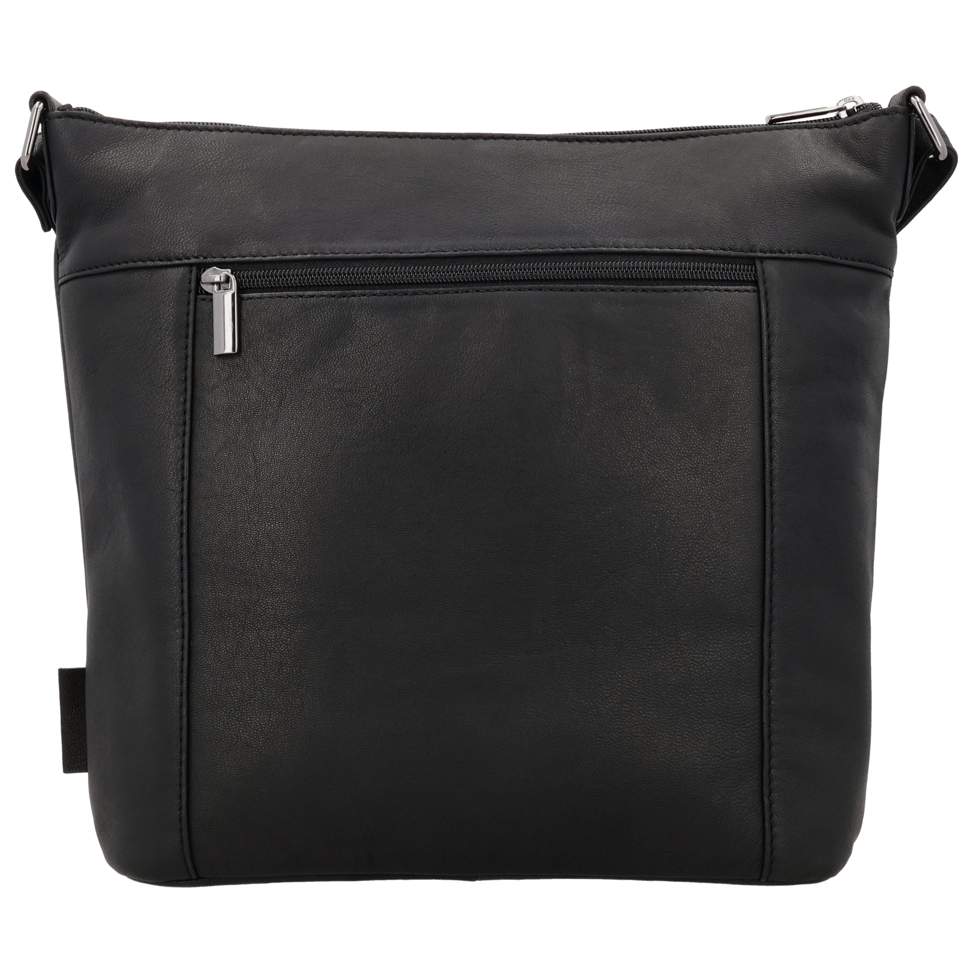 Schultertasche 28x32cm in Schwarz mit Reißverschluss - leder-accessoires.com