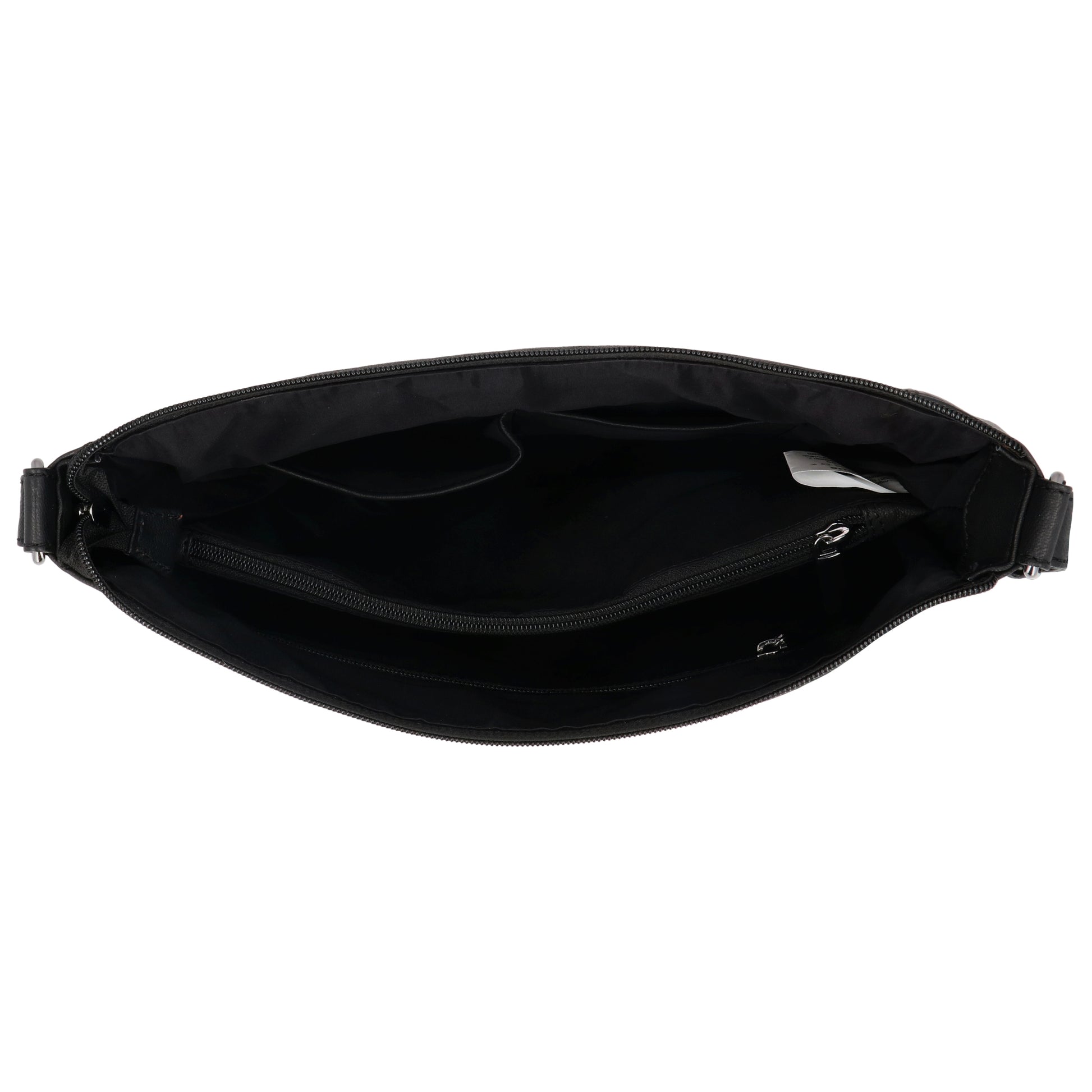 Schultertasche 28x32cm in Schwarz mit Reißverschluss - leder-accessoires.com