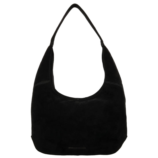 Beuteltasche Wildleder 42x40cm in Schwarz - leder-accessoires.com