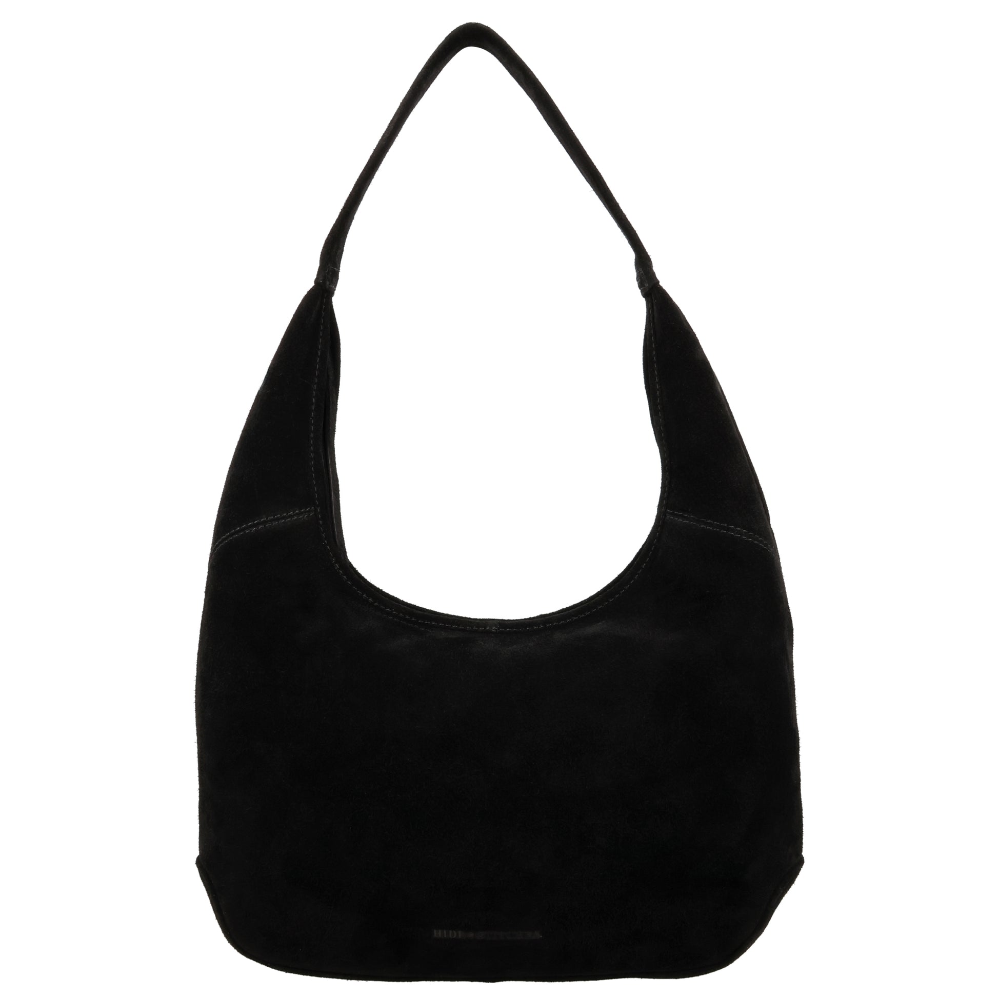 Beuteltasche Wildleder 42x40cm in Schwarz - leder-accessoires.com