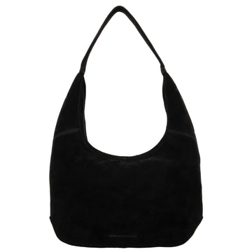 Beuteltasche Wildleder 42x40cm in Schwarz - leder-accessoires.com