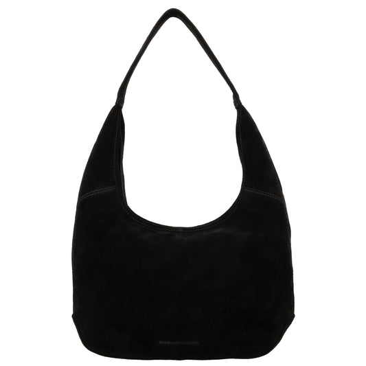 Beuteltasche Wildleder 42x40cm in Schwarz - leder-accessoires.com