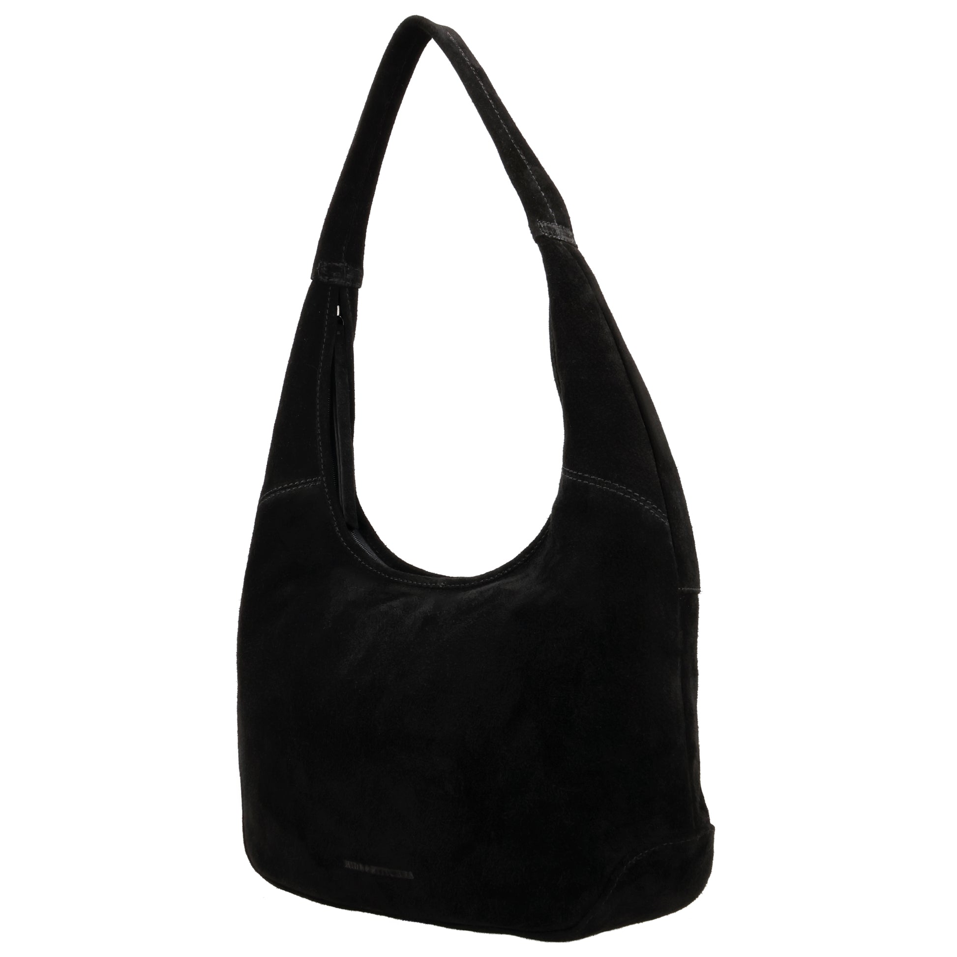Beuteltasche Wildleder 42x40cm in Schwarz - leder-accessoires.com