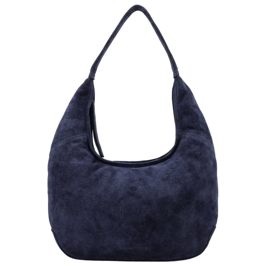 Beuteltasche Wildleder 42x40cm in Blau|Marine - leder-accessoires.com