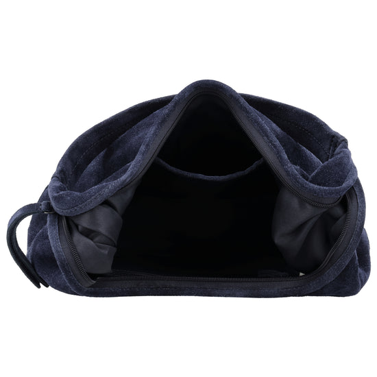 Beuteltasche Wildleder 42x40cm in Blau|Marine - leder-accessoires.com
