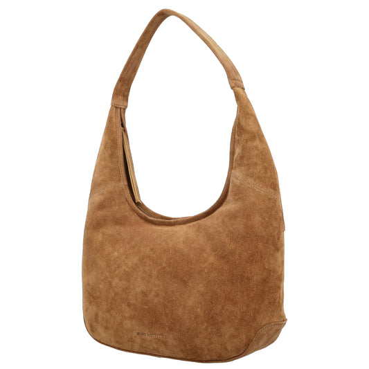 Beuteltasche Wildleder 42x40cm in Camel |Hellbraun - leder-accessoires.com