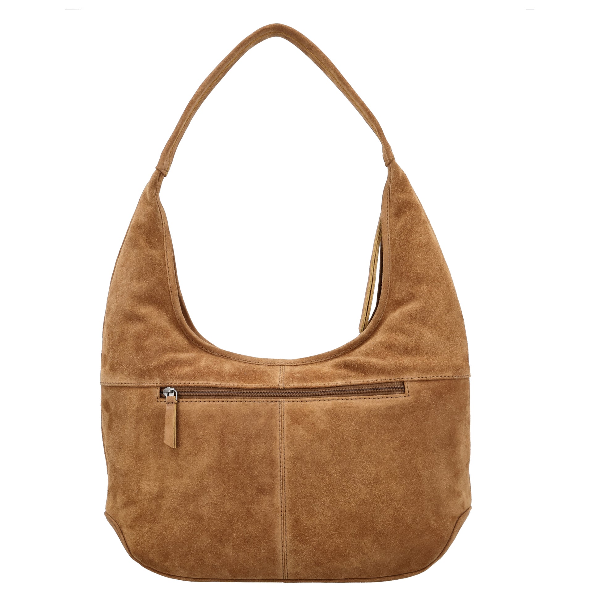 Beuteltasche Wildleder 42x40cm in Camel |Hellbraun - leder-accessoires.com