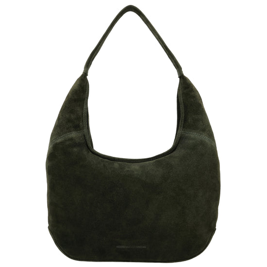 Beuteltasche Wildleder 42x40cm in Olivgrün - leder-accessoires.com