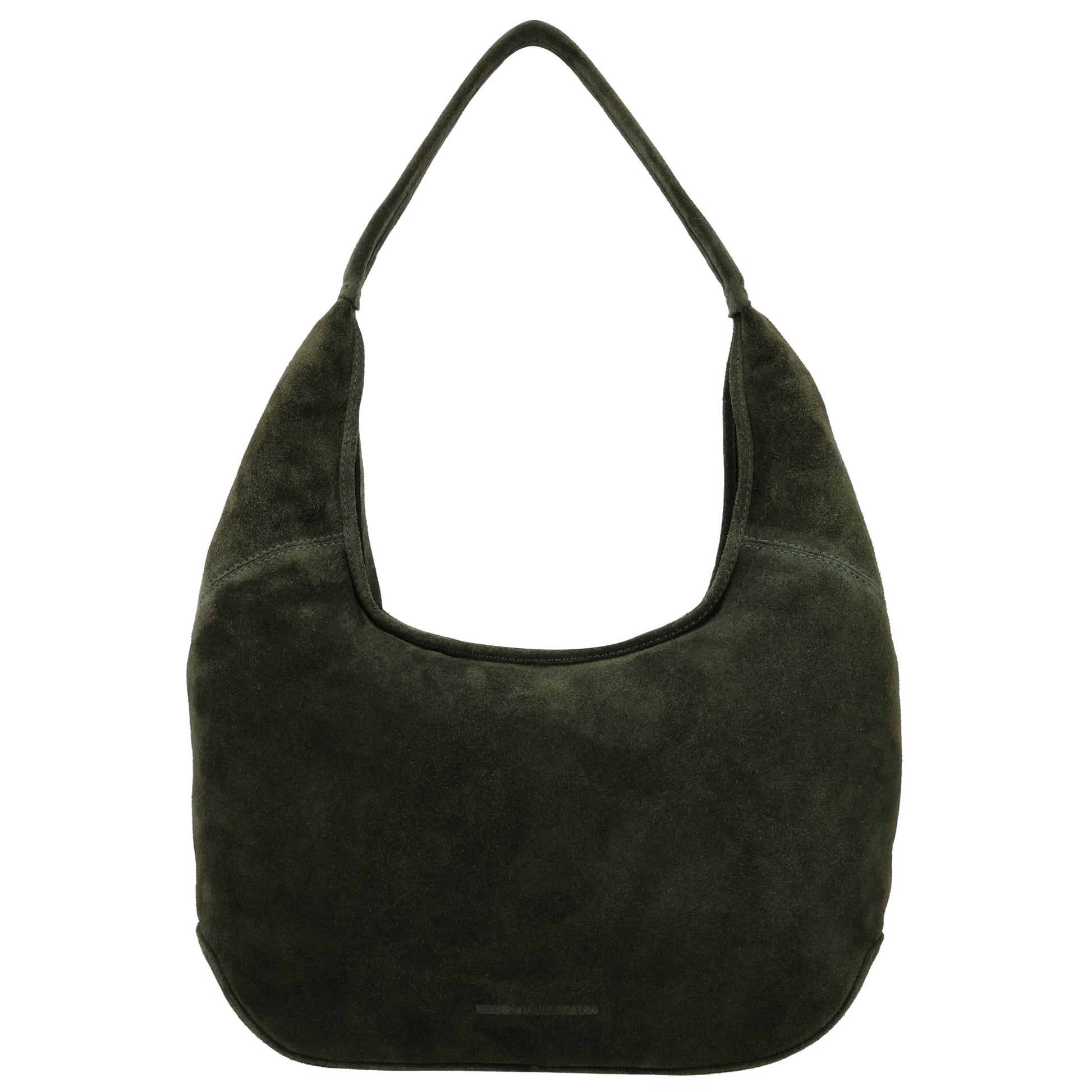 Beuteltasche Wildleder 42x40cm in Olivgrün - leder-accessoires.com
