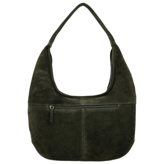 Beuteltasche Wildleder 42x40cm in Olivgrün - leder-accessoires.com
