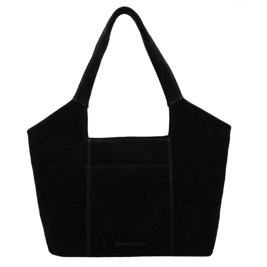 Wildleder-Umhängetasche 47x27cm in Schwarz – Minimalistisch & Edel
