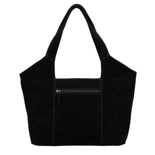 Wildleder-Umhängetasche 47x27cm in Schwarz – Minimalistisch & Edel