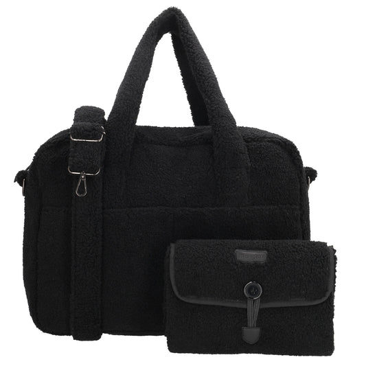 Teddy-Wickeltasche 40x28cm in Schwarz – Stylisch & praktisch
