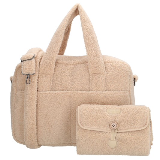 Teddy-Wickeltasche 40x28cm in Creme – Helle, moderne Babybag
