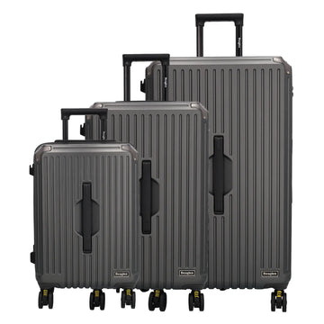Reisetrolley|Hartschalenkoffer im SET 76|66|57cm in Anthrazit mit 4-Rad
