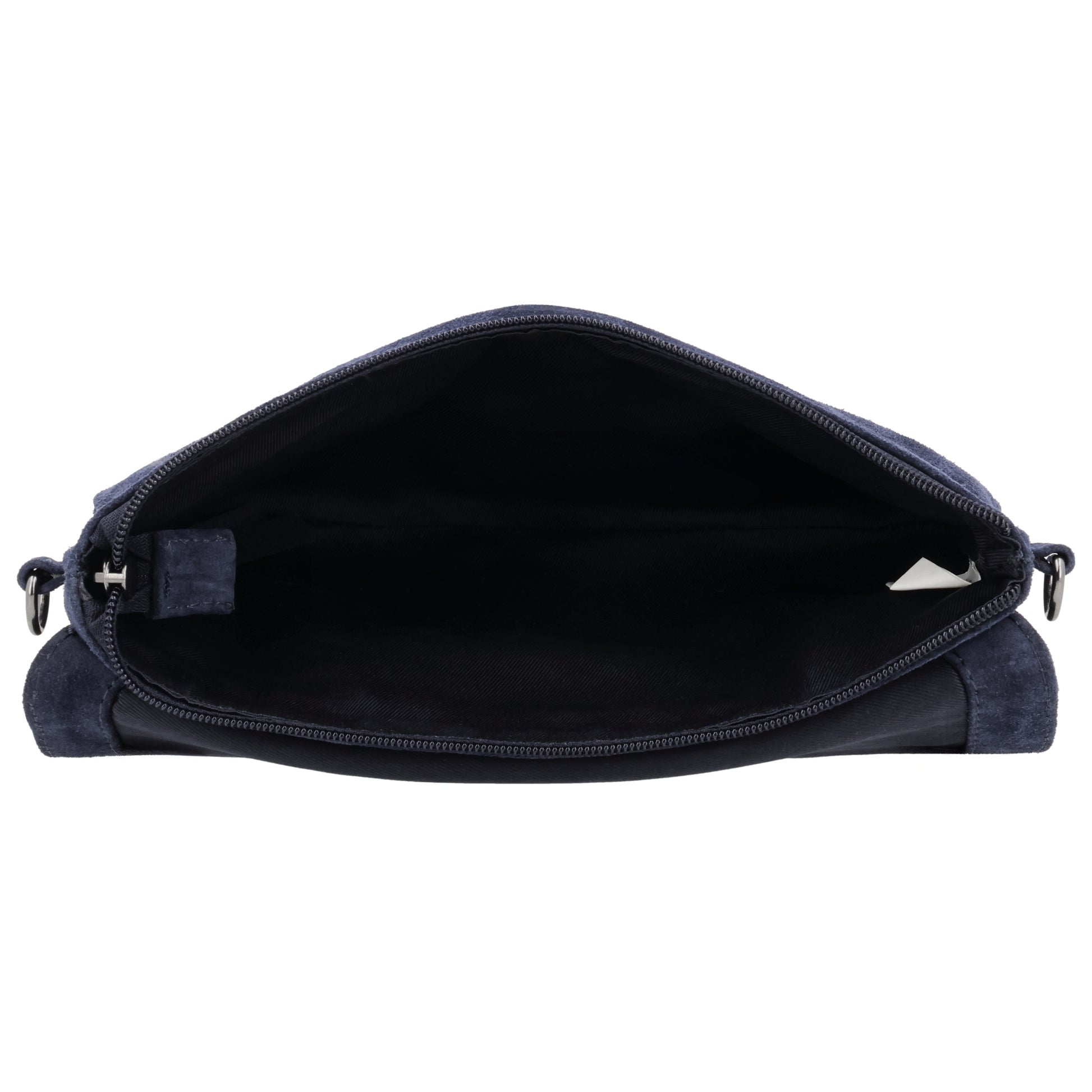 Umhängetasche 24,5x16cm Blau aus Wildleder - leder-accessoires.com