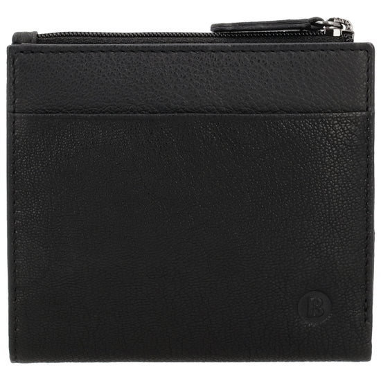 Kompaktes Portemonnaie Schwarz mit Druckknopf - leder-accessoires.com