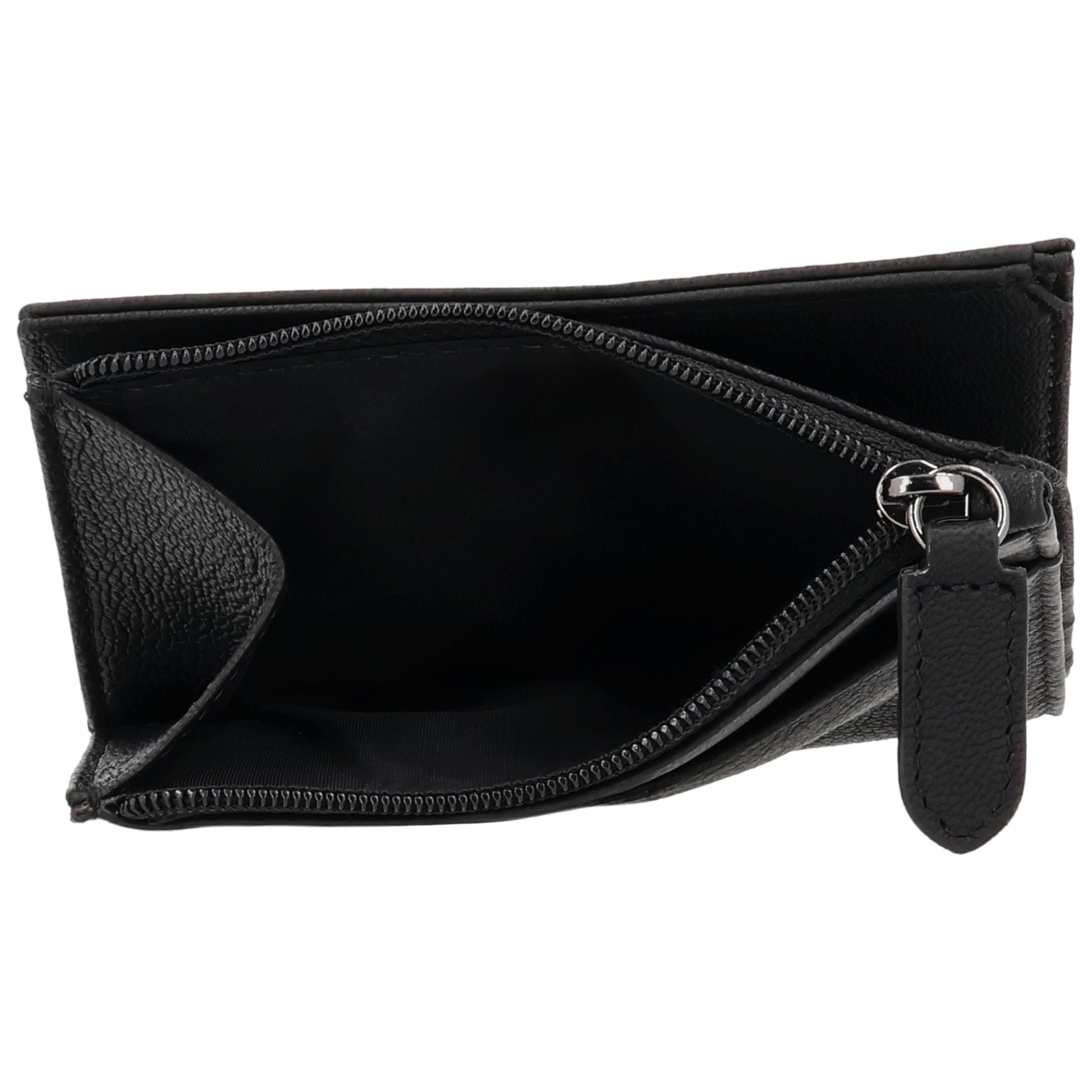Kompaktes Portemonnaie Schwarz mit Druckknopf - leder-accessoires.com