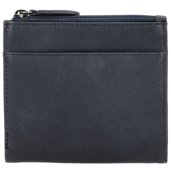 Portemonnaie Blau mit Karten- und Münzfach - leder-accessoires.com