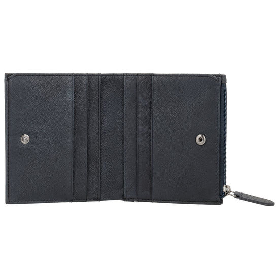 Portemonnaie Blau mit Karten- und Münzfach - leder-accessoires.com