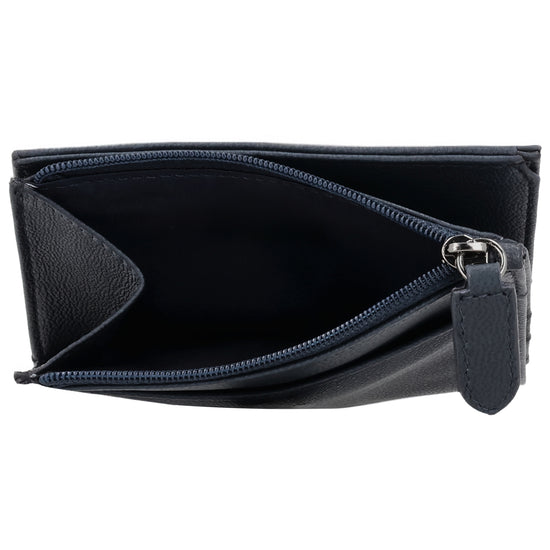 Portemonnaie Blau mit Karten- und Münzfach - leder-accessoires.com