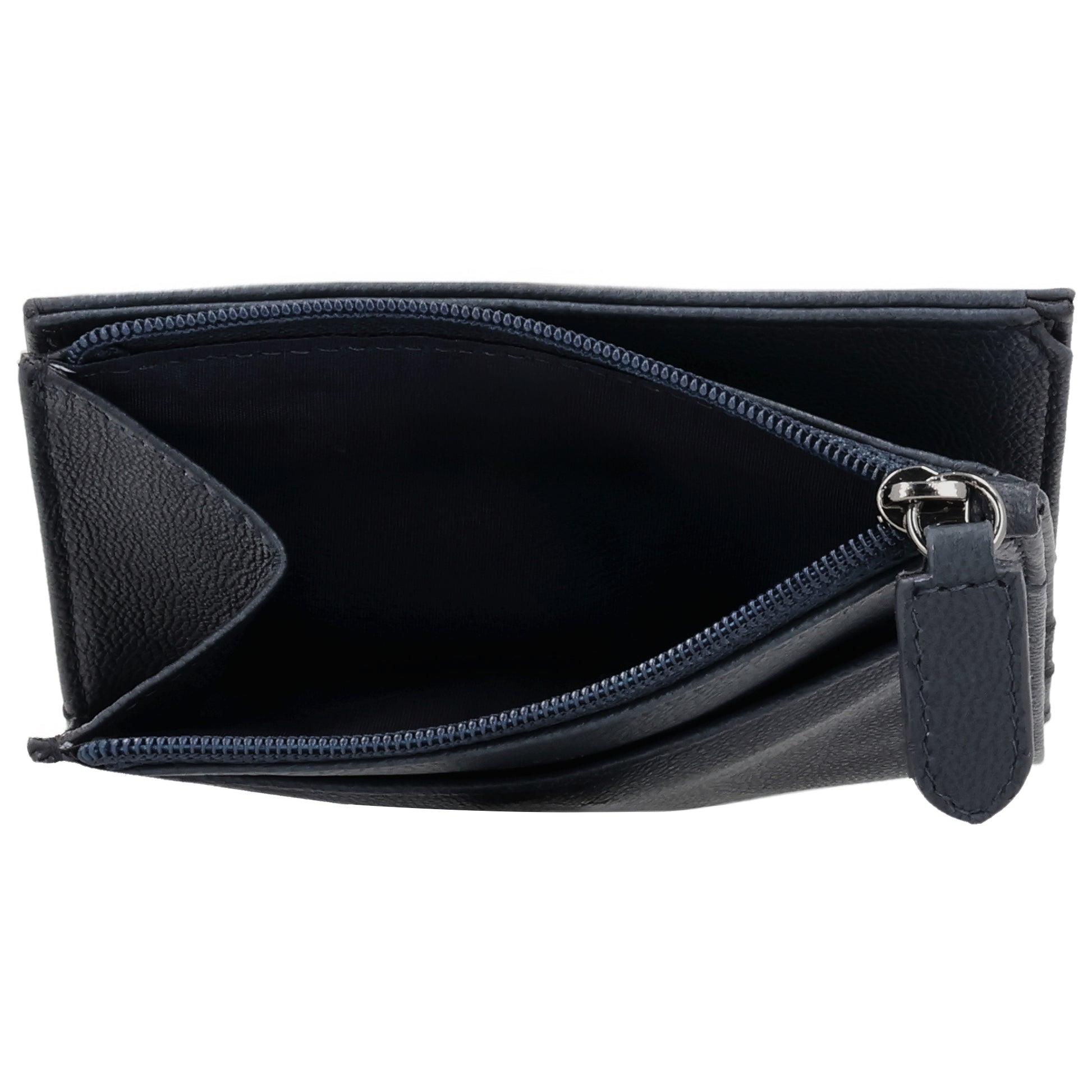 Portemonnaie Blau mit Karten- und Münzfach - leder-accessoires.com