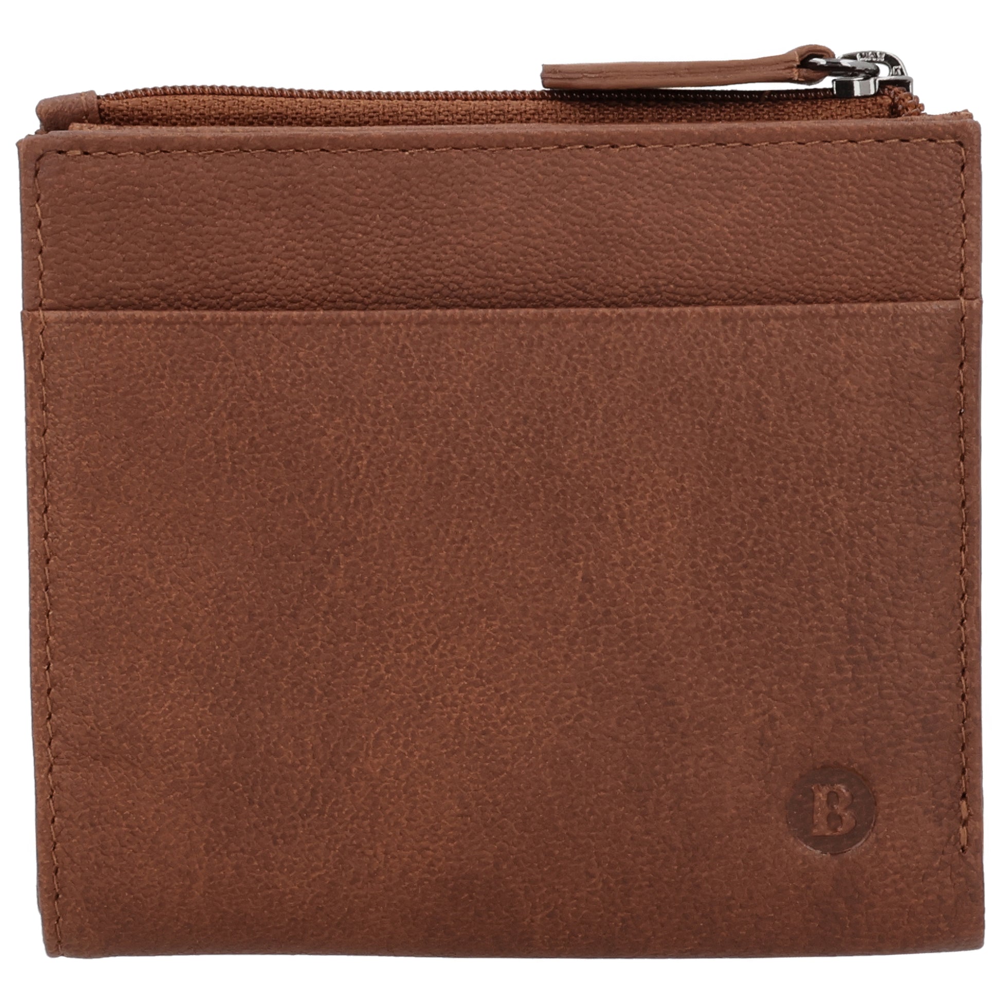 Stilvolle Geldbörse Cognac mit Druckverschluss - leder-accessoires.com