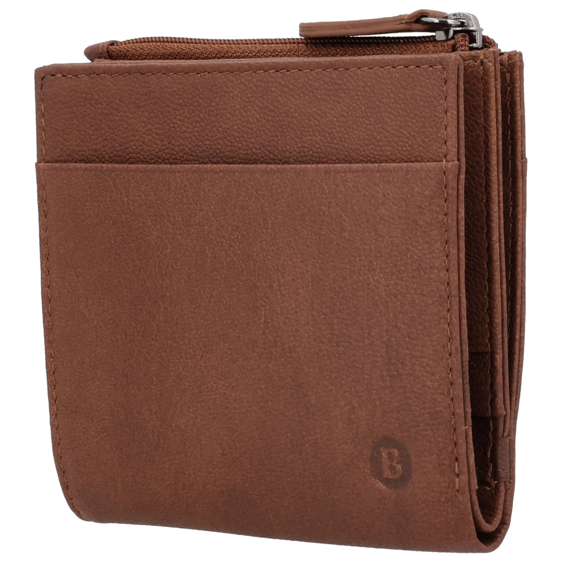 Stilvolle Geldbörse Cognac mit Druckverschluss - leder-accessoires.com