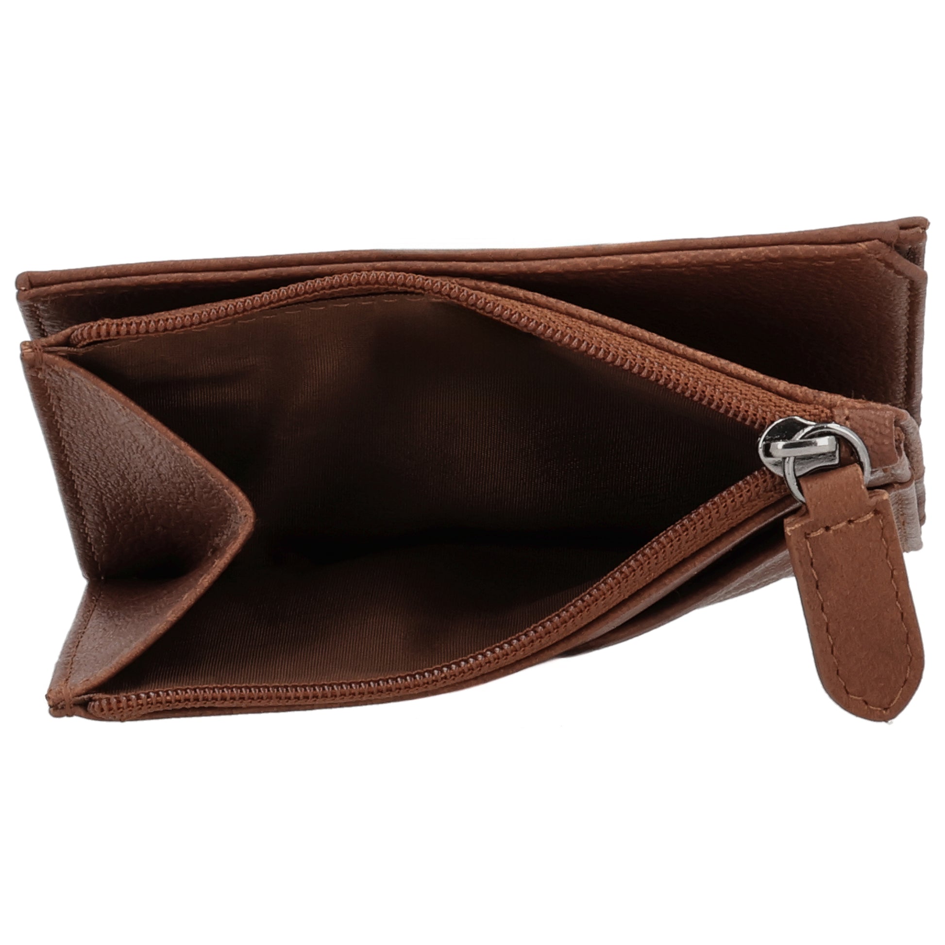 Stilvolle Geldbörse Cognac mit Druckverschluss - leder-accessoires.com