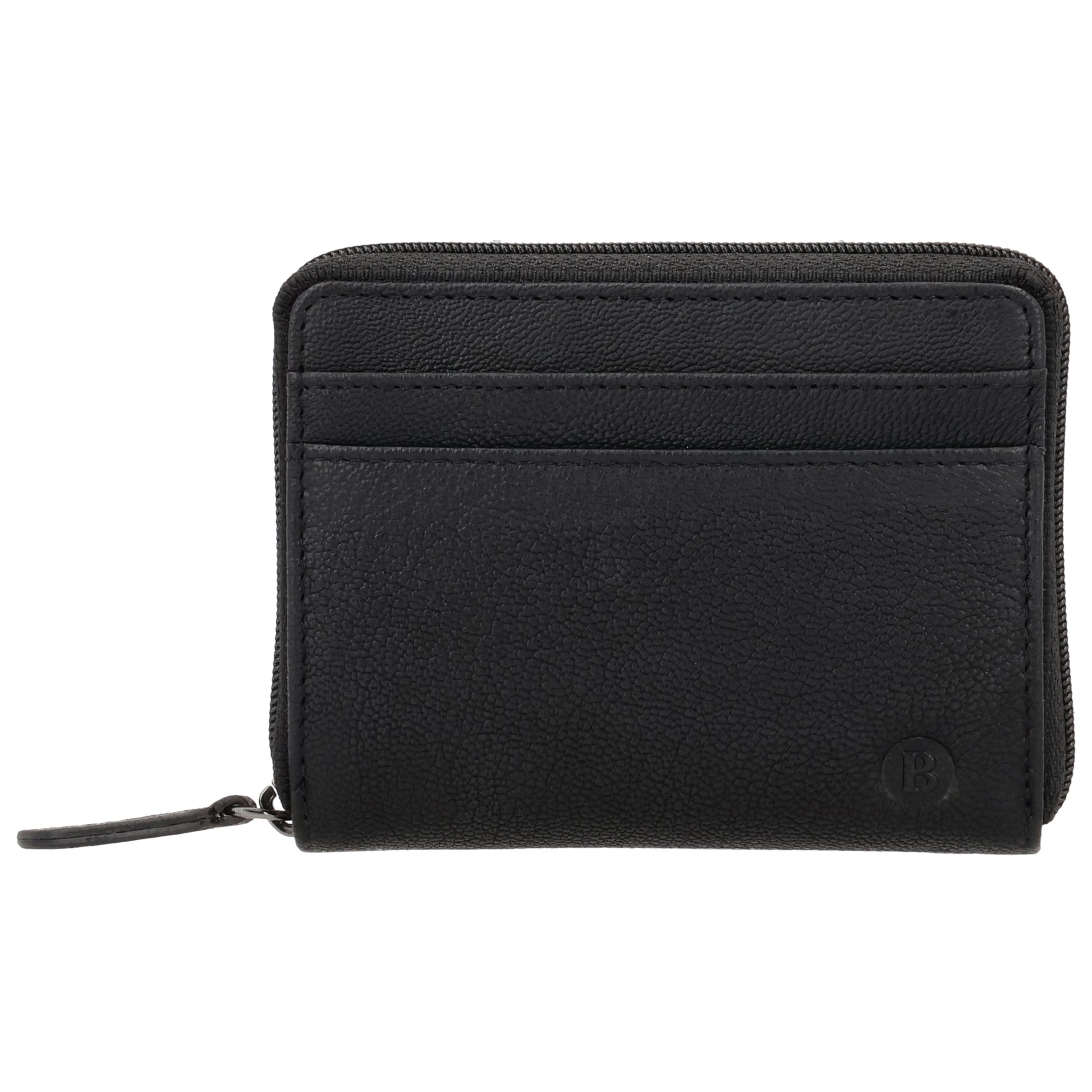 Börse klein in Schwarz mit Rundumreißverschluss - leder-accessoires.com