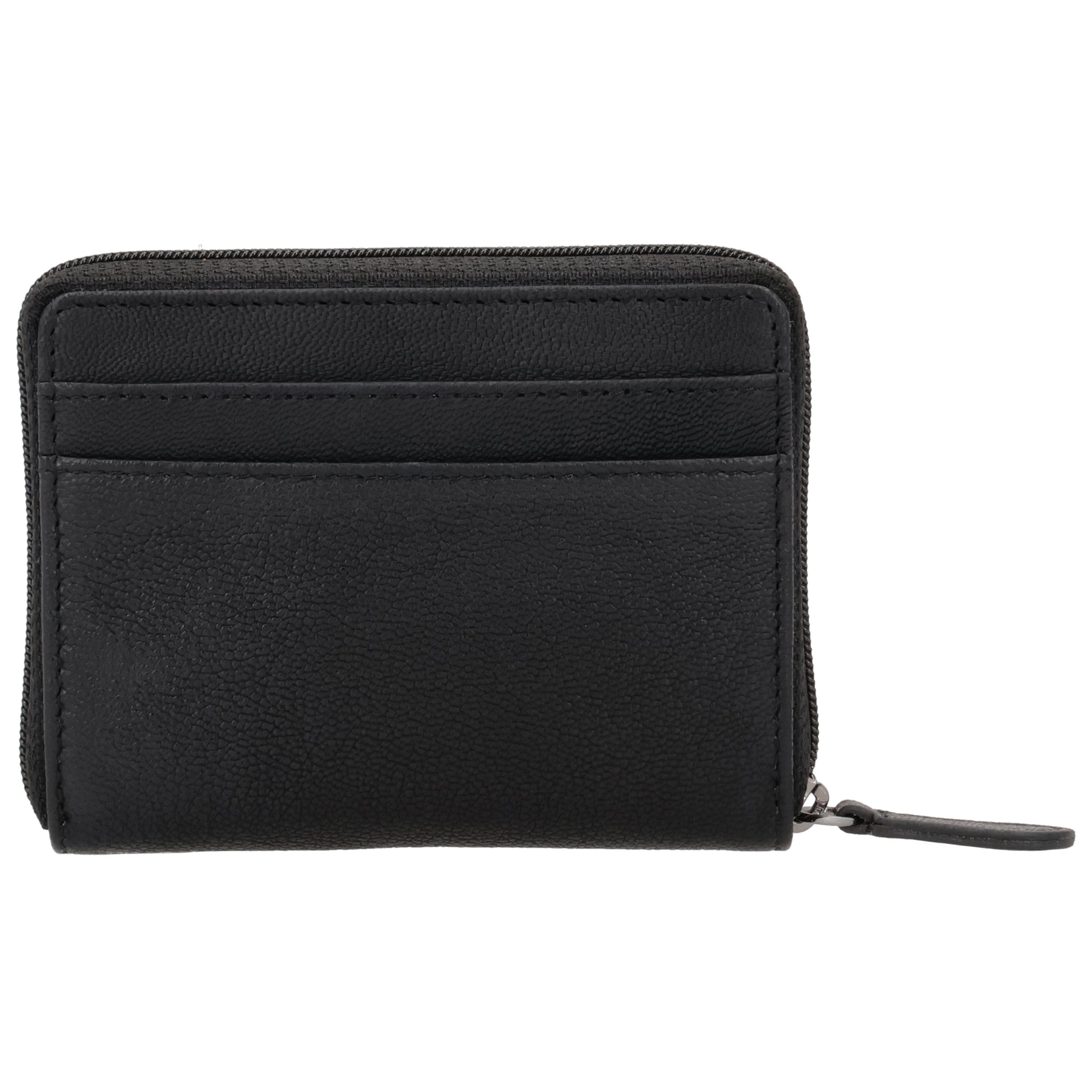 Börse klein in Schwarz mit Rundumreißverschluss - leder-accessoires.com