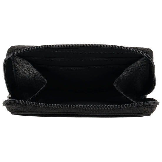 Börse klein in Schwarz mit Rundumreißverschluss - leder-accessoires.com