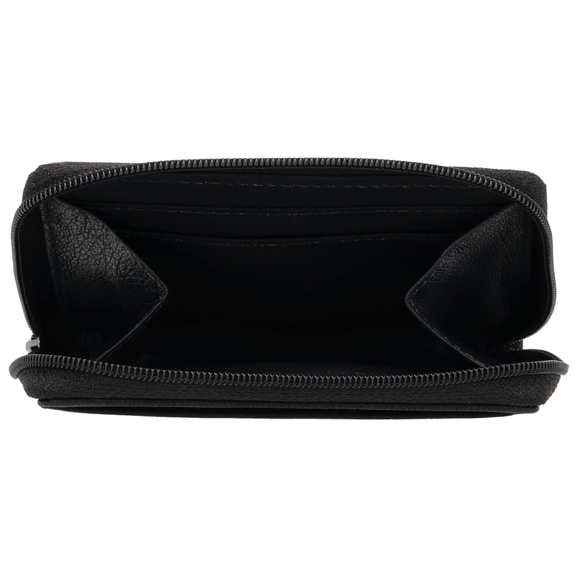 Börse klein in Schwarz mit Rundumreißverschluss - leder-accessoires.com