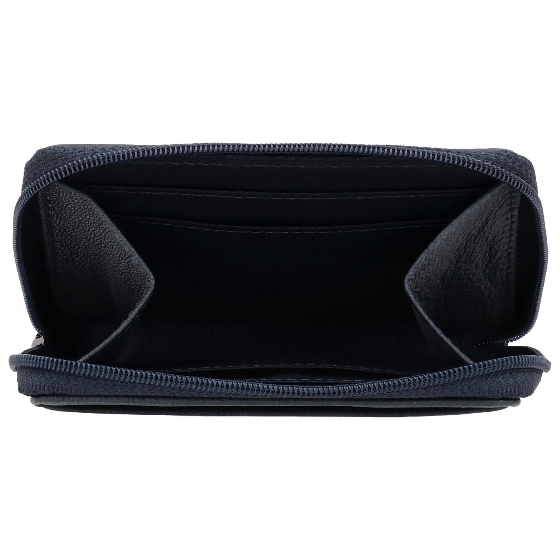 Börse klein in Blau|Marine mit Rundumreißverschluss - leder-accessoires.com
