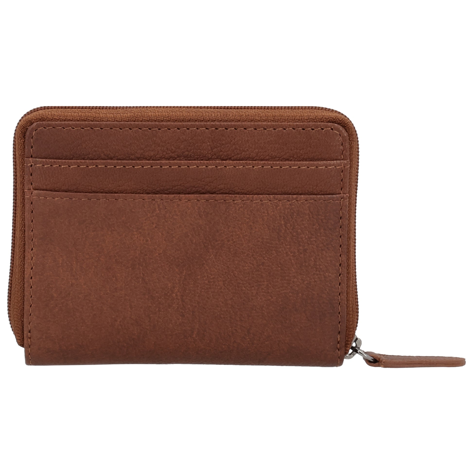 Börse klein in Cognac mit Rundumreißverschluss - leder-accessoires.com