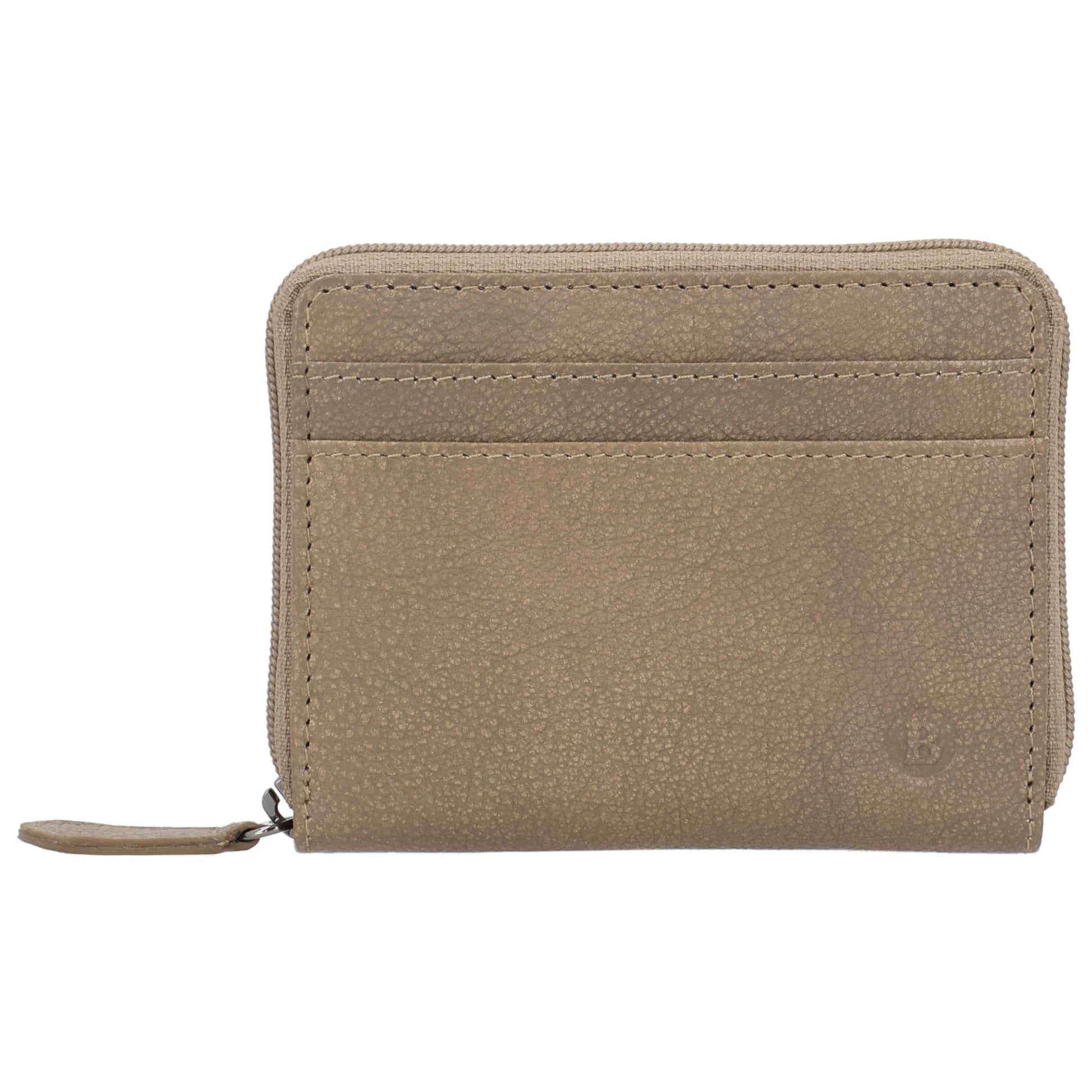 Börse klein in Taupe mit Rundumreißverschluss - leder-accessoires.com