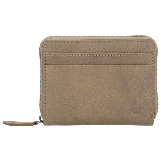 Börse klein in Taupe mit Rundumreißverschluss - leder-accessoires.com