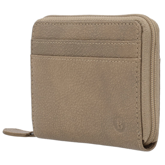 Börse klein in Taupe mit Rundumreißverschluss - leder-accessoires.com