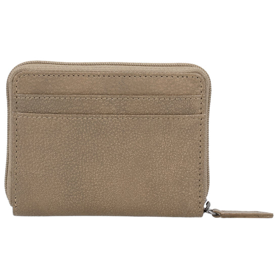 Börse klein in Taupe mit Rundumreißverschluss - leder-accessoires.com
