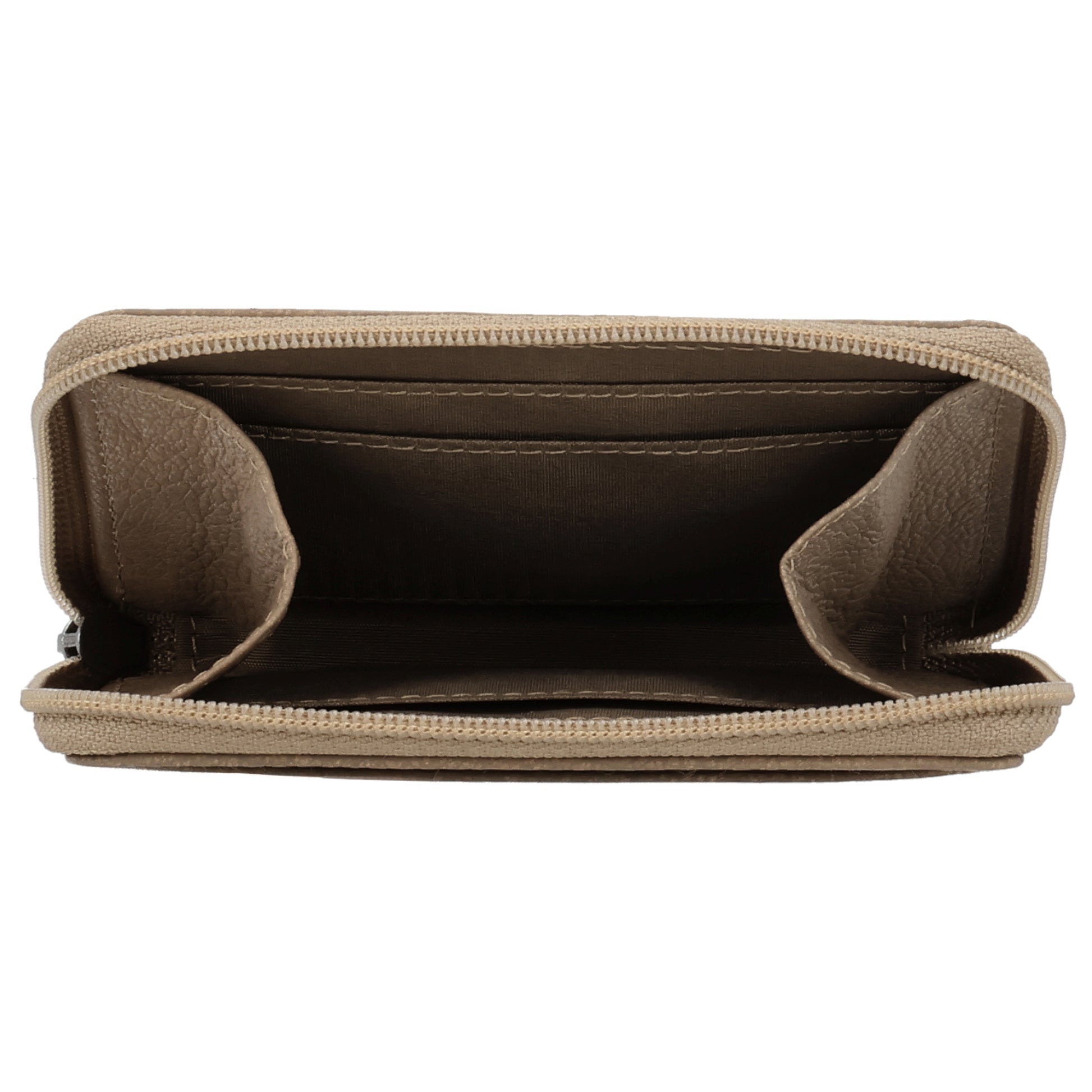 Börse klein in Taupe mit Rundumreißverschluss - leder-accessoires.com