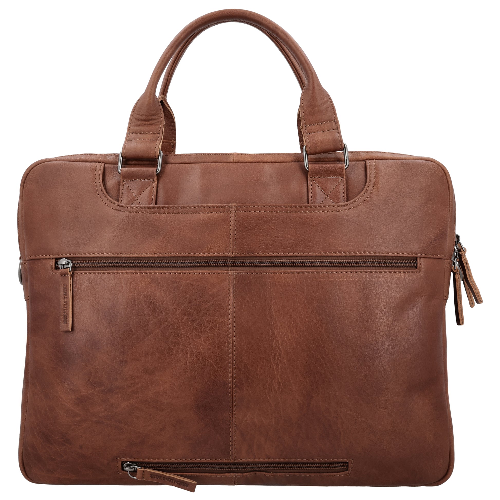 Business-| Laptoptasche 39x30x8cm in Cognac mit Reißverschluss - leder-accessoires.com