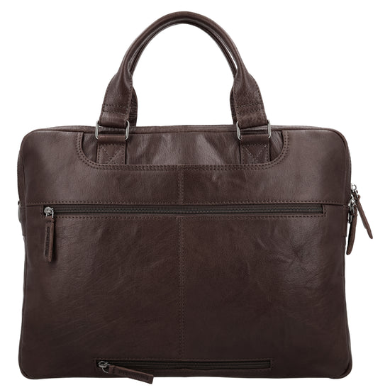 Business-| Laptoptasche 39x30x8cm in Braun mit Reißverschluss - leder-accessoires.com