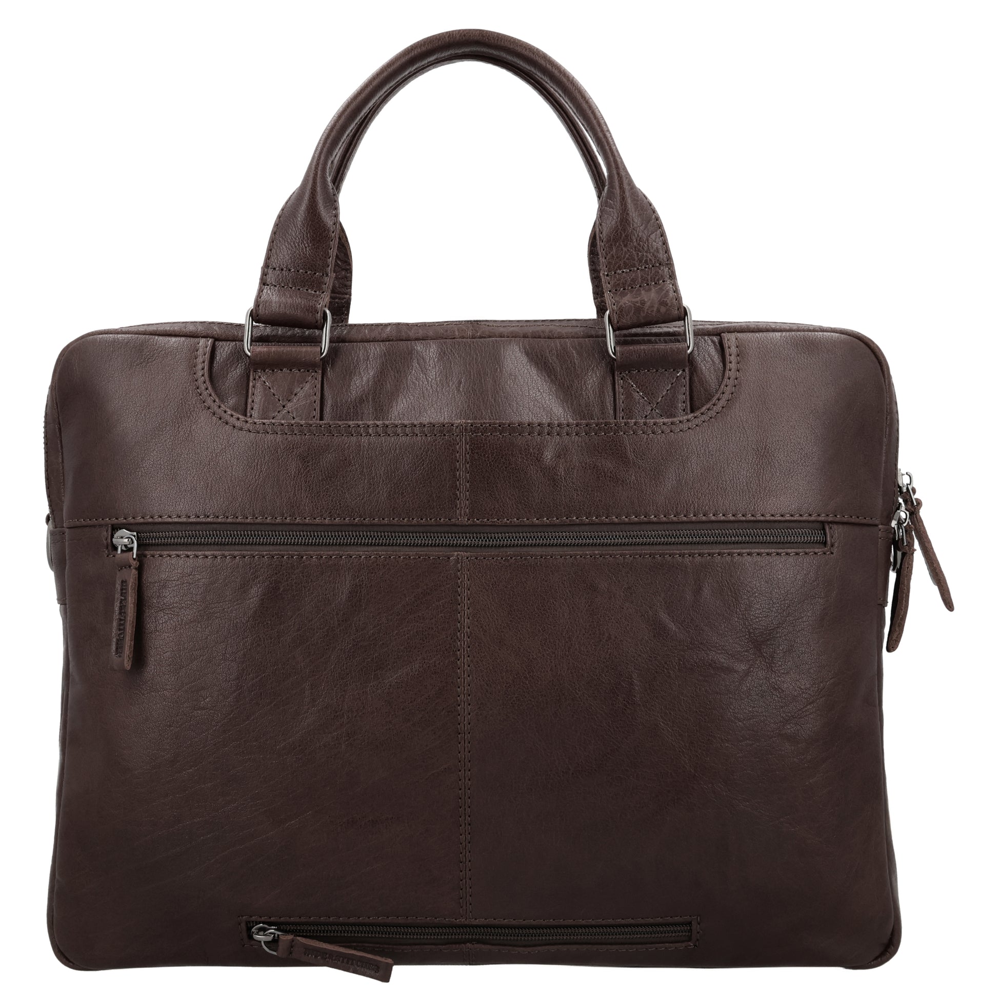Business-| Laptoptasche 39x30x8cm in Braun mit Reißverschluss - leder-accessoires.com