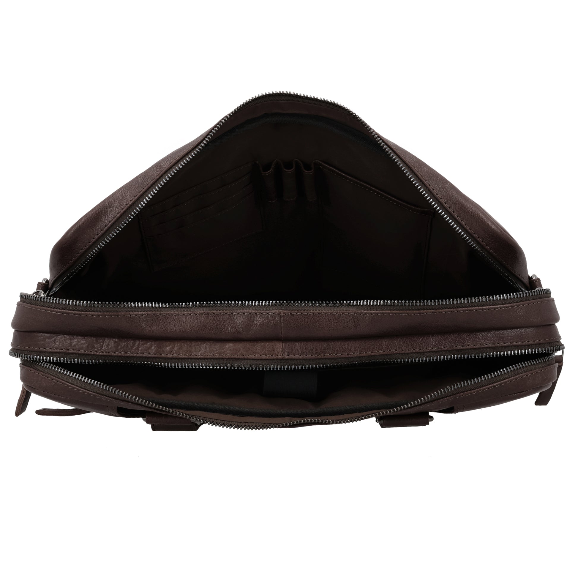 Business-| Laptoptasche 39x30x8cm in Braun mit Reißverschluss - leder-accessoires.com