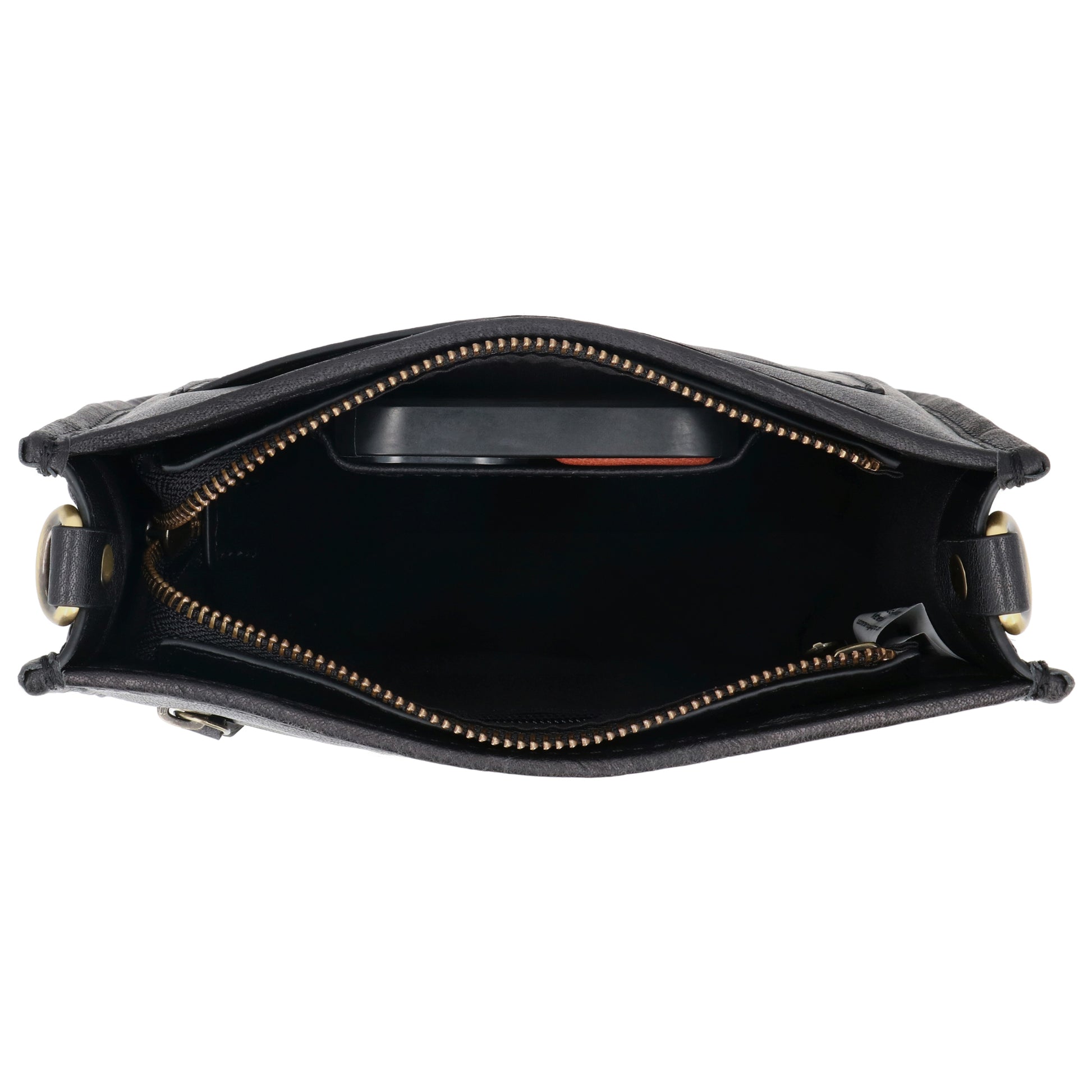 Schultertasche in Schwarz 20x21,5cm mit Reißverschluss - leder-accessoires.com