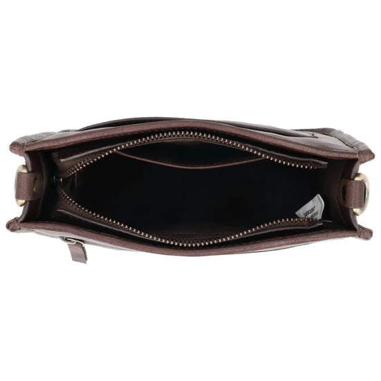 Schultertasche in Braun 20x21,5cm mit Reißverschluss - leder-accessoires.com