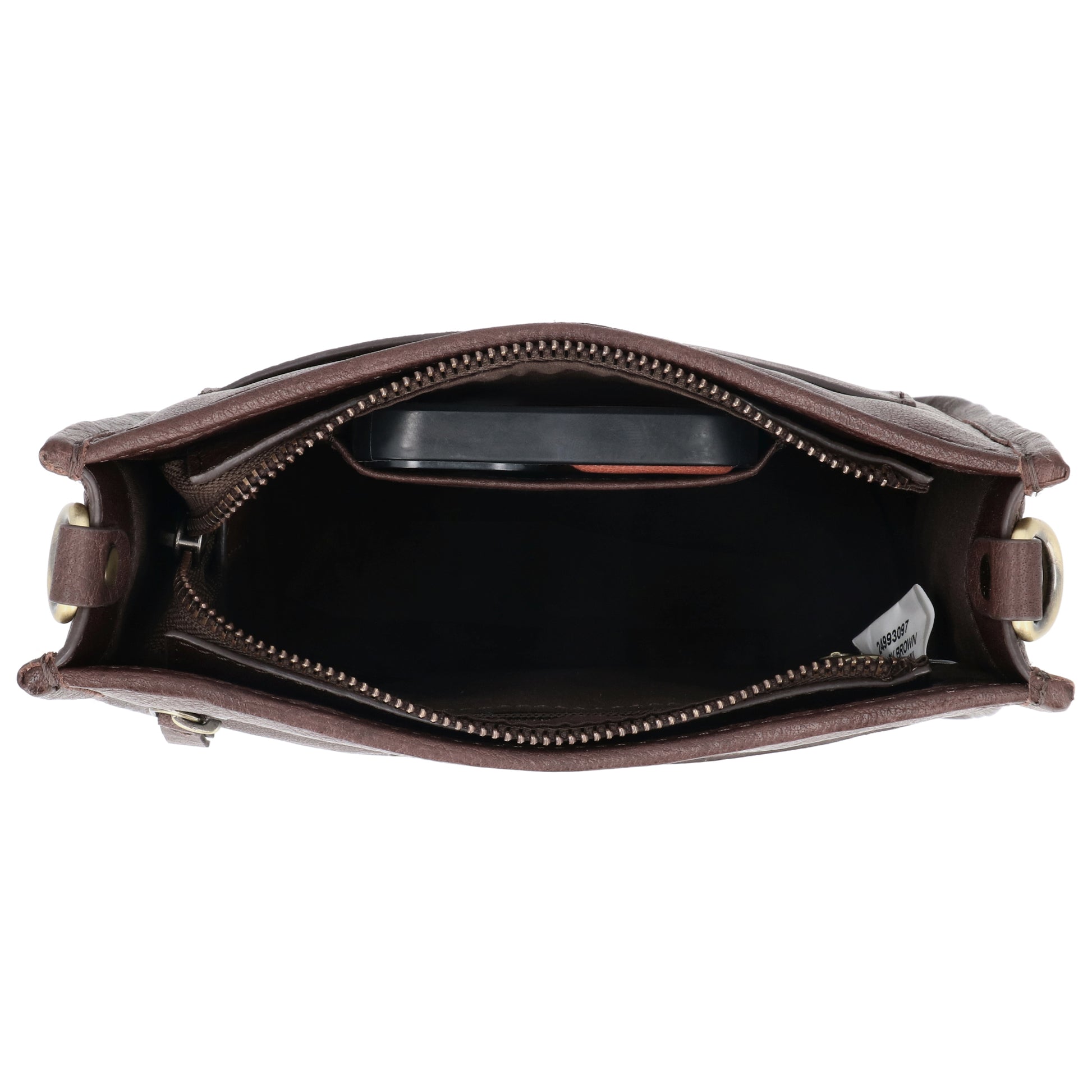 Schultertasche in Braun 20x21,5cm mit Reißverschluss - leder-accessoires.com